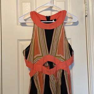 Patterned maxi dress with side cutouts